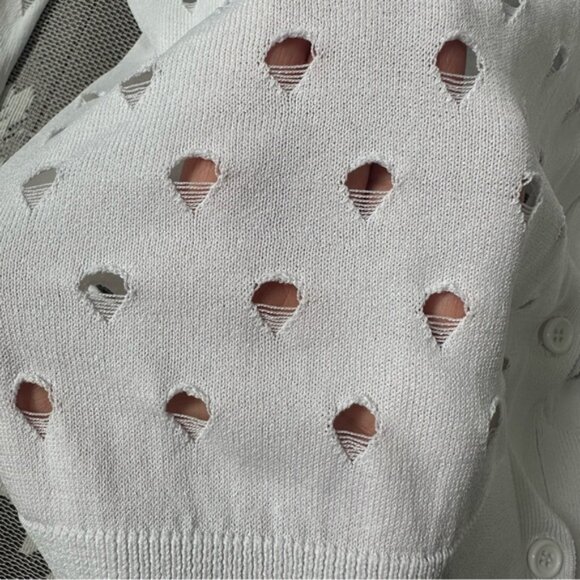 Sandro Paris White Cardigan Sz 2 - Picture 8 of 14